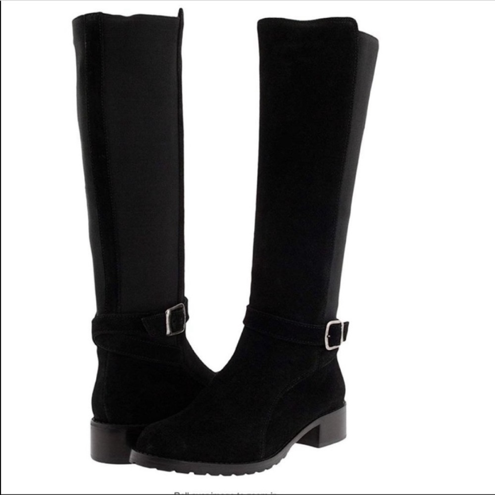 Donald J Pliner Bolade Riding Boot Black Suede Knee High Size 6.5